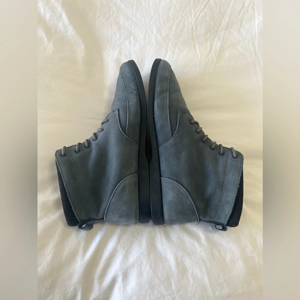 Clae | Men’s SZ 8.5 | Hamilton Leather Casual Sneakers Grayish Blue | High Top